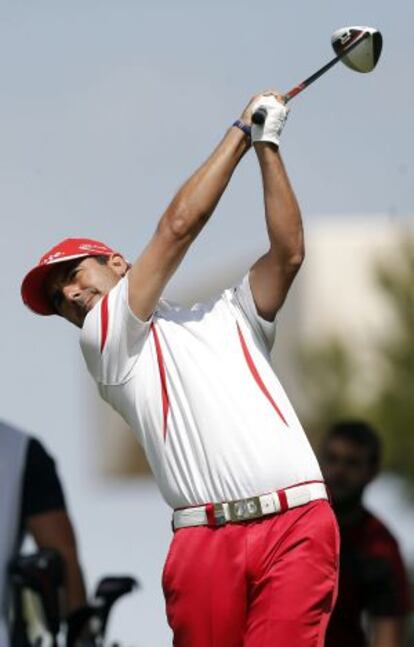 El chileno Aguilar, durante la segunda ronda del Abierto de España