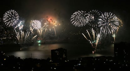Fuegos artificiales el 31 de diciembre de 2014 en Valparaíso.