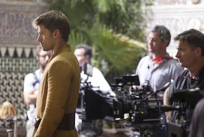 El actor Nikolaj Coster-Waldau, durante el rodaje de la serie ‘Juego de Tronos’ en Sevilla. 