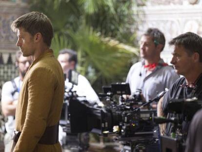 El actor Nikolaj Coster-Waldau, durante el rodaje de la serie ‘Juego de Tronos’ en Sevilla. 