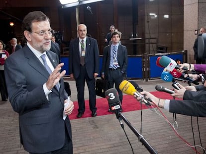 Mariano Rajoy al t&eacute;rmino de la cumbre informal de Bruselas.