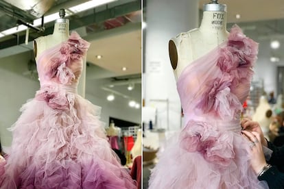 Las costureras del taller de Marchesa en Nueva York tardaron una semana en adaptar el vestido a las medidas de Silvia Abascal.