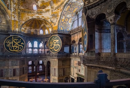 El interior de Santa Sofía, en Estambul.