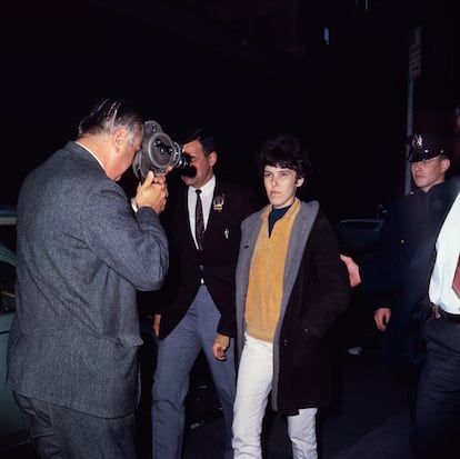 Valerie Solanas, tras su arresto por haber disparado a Andy Warhol.