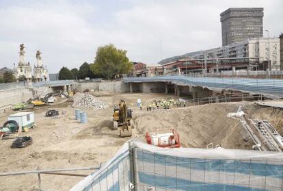 Vista del solar donde se levantará la estación de autobuses de San Sebastián.