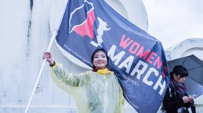 Una manifestante en la Women's Global March de 2019 en Taiwán. Imagen cedida por la organización. 