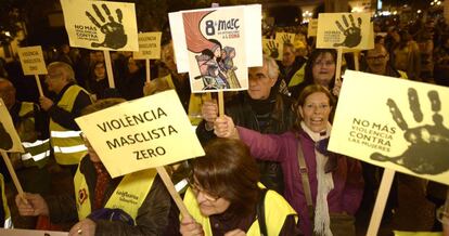Manifestación en Valencia contra la violencia machista