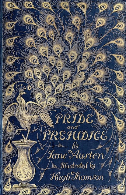 Una de las portadas más célebres es la que realizó Hugh Thomson para una edición de 1894. La relación entre el ilustrador y la obra de Austen fue muy importante, ya que diseñó las cubiertas de numerosas ediciones de algunos de sus trabajos más relevantes como 'Sentido y sensibilidad', en una edición de 1896, Emma (edición de 1896), Mansfield Park (edición de 1897), Northanger Abbe, y Persuasión (ambas en 1898).