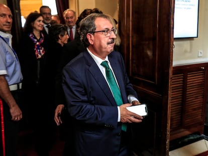 El presidente suplente del Poder Judicial, Rafael Mozo, a su llegada a un acto en el Senado, la semana pasada.