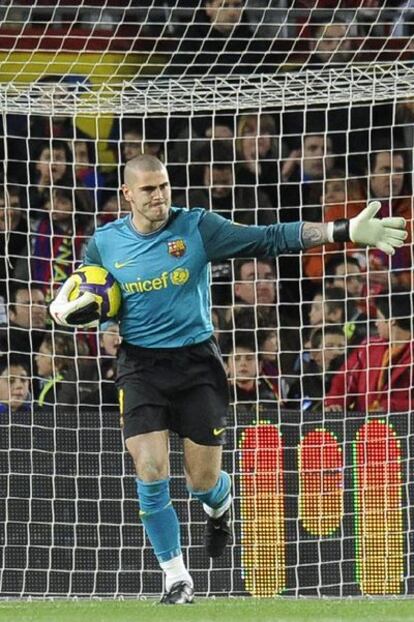 Víctor Valdés, el portero del Barça, el sábado contra el Getafe