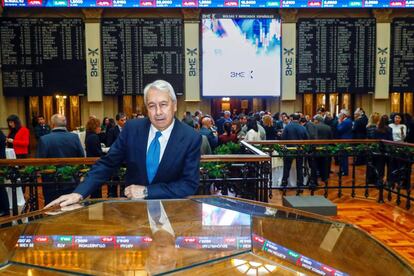 El presidente de Bolsas y Mercados Españoles, Antonio Zoido, posa antes de hacer balance de los mercados en 2018
