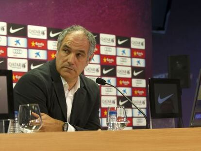 Andoni Zubizarreta, en rueda de prensa. 