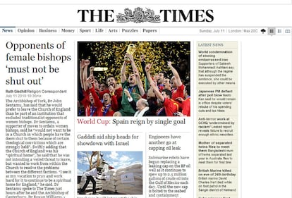 "España reina con un único gol", titula el periódico británico.