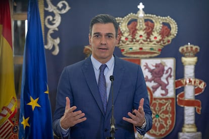 Sánchez, durante su comparecencia este miércoles en Ceuta.