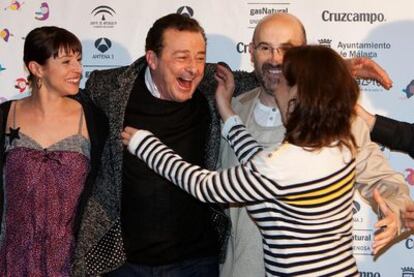 Ingrid Rubio, Juan Diego, Javier Cámara y Carmen Machi, ayer en Málaga