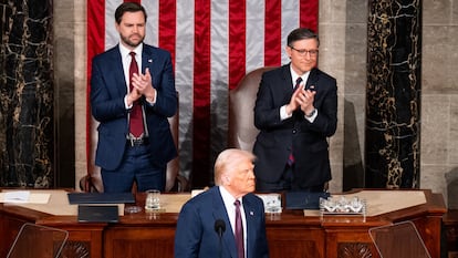 Donald Trump habla en una sesión conjunta del Congreso, en Washington, D.C.