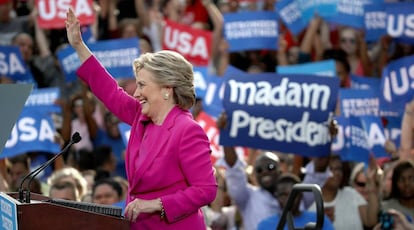 La candidata demócrata Hillary Clinton en Carolina del Norte.