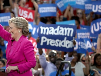 A candidata democrata, Hillary Clinton, na Carolina do Norte.