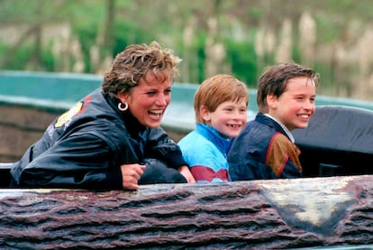 Diana wanted her children to lead normal lives as much as possible. She was seen in public with them going on walks, enjoying their holidays and doing various outdoor activities. She also used to eat fast food with them on weekends. Pictured above, with her sons Henry and William during a visit to Thorpe Park amusement park in London, in 1990