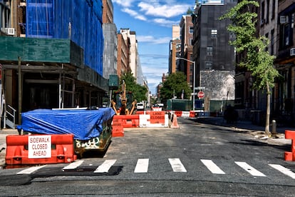 New York construction site in Lower Manhattan