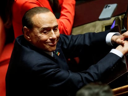 El líder de Forza Italia, Silvio Berlusconi, en el Senado italiano, el pasado 13 de octubre.