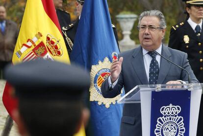 El actual ministro del Interior, Juan Ignacio Zoido, durante un acto en el complejo policial de Canillas (Madrid).
