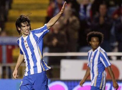 Lafita celebra su gol ante el Málaga