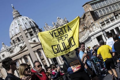 Manifestantes exigen este domingo en Roma &quot;Verdad para Giulio&quot;. 