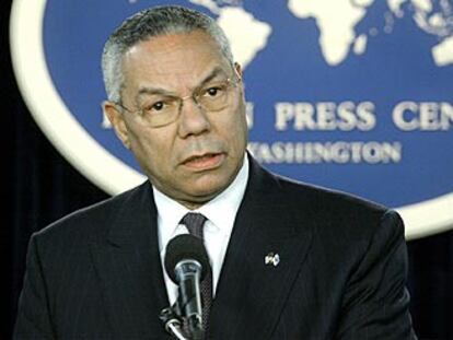 El secretario de Estado norteamericano, Colin Powell, ayer en una conferencia de prensa en Washington.