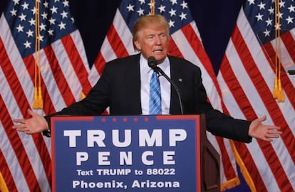 Donald Trump vowed to crack down on illegal immigration during a campaign event in Phoenix on Wednesday.