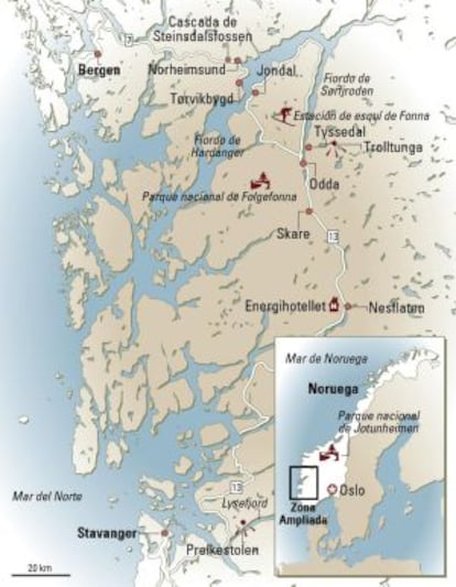 Mapa de Noruega.