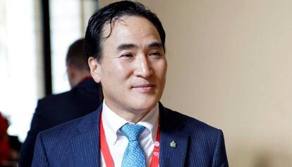 Kim Jong-yang, presidente electo de Interpol este miércoles en la reunión de Dubái.