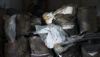 Restos de lindano en la fábrica de Inquinosa.