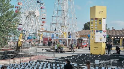 El parque de atracciones Tibidabo, en los momentos previos a la celebración del 20 aniversario de Vueling. Imagen cedida por Interprofit.