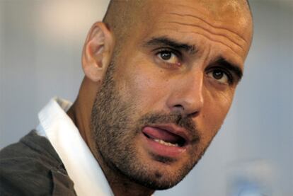 Josep Guardiola, en rueda de prensa.