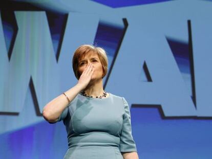 La dirigente del SNP Sturgeon el viernes en el congreso del partido. 