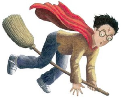 Ilustración, obra de Dolores Avendaño, a partir de la portada de la edición española de <i>Harry Potter y el cáliz del fuego.</i>
