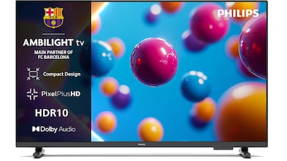 Vista del televisor Philips de 32 pulgadas con descuento en Amazon.