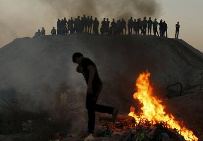 Enfrentamientos entre palestinos y las tropas israelíes cerca de la frontera entre Gaza e Israel.