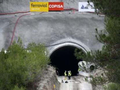La boca del túnel de extracción de la mina de Súria que se está construyendo.