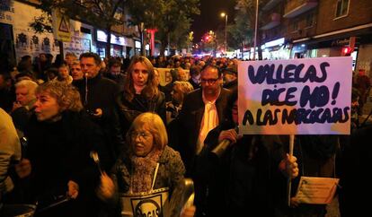 Manifestación de los vecinos contra la inseguridad de Vallecas en noviembre de 2017.