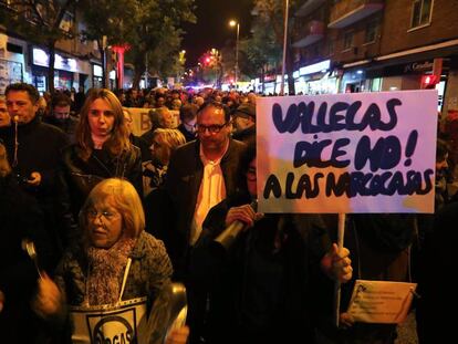 Manifestación de los vecinos contra la inseguridad de Vallecas en noviembre de 2017.