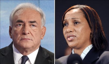 Dominique Strauss-Kahn, a la izquierda, y Nafissatou Diallo, la limpiadora del Sofitel.