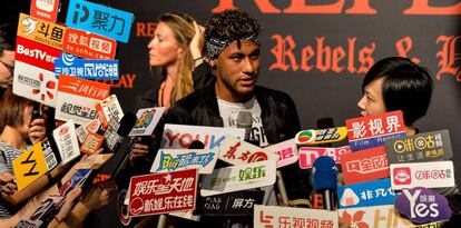 Neymar, en el acto publicitario en Shangh&aacute;i.
