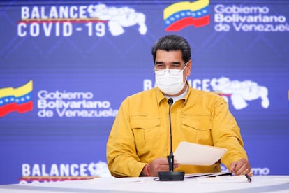 El presidente venezolano, Nicolás Maduro, durante una conferencia de prensa en Caracas (Venezuela).