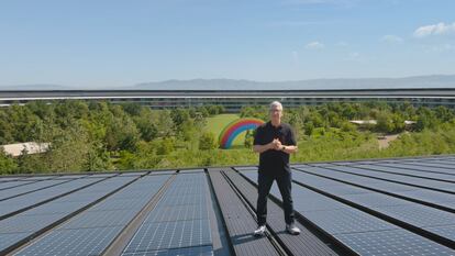 Tim Cook, al comienzo de su presentación en el evento de hoy.