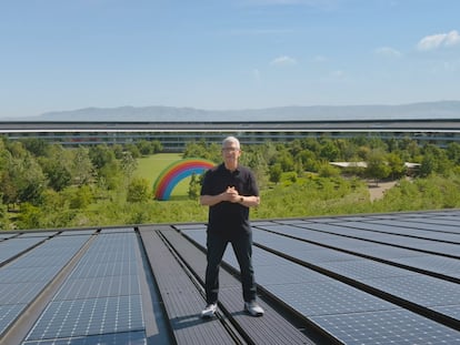 Tim Cook, al comienzo de su presentación en el evento de hoy.