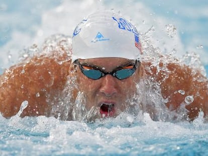 Michael Phelps en la final de 100 metros mariposa.