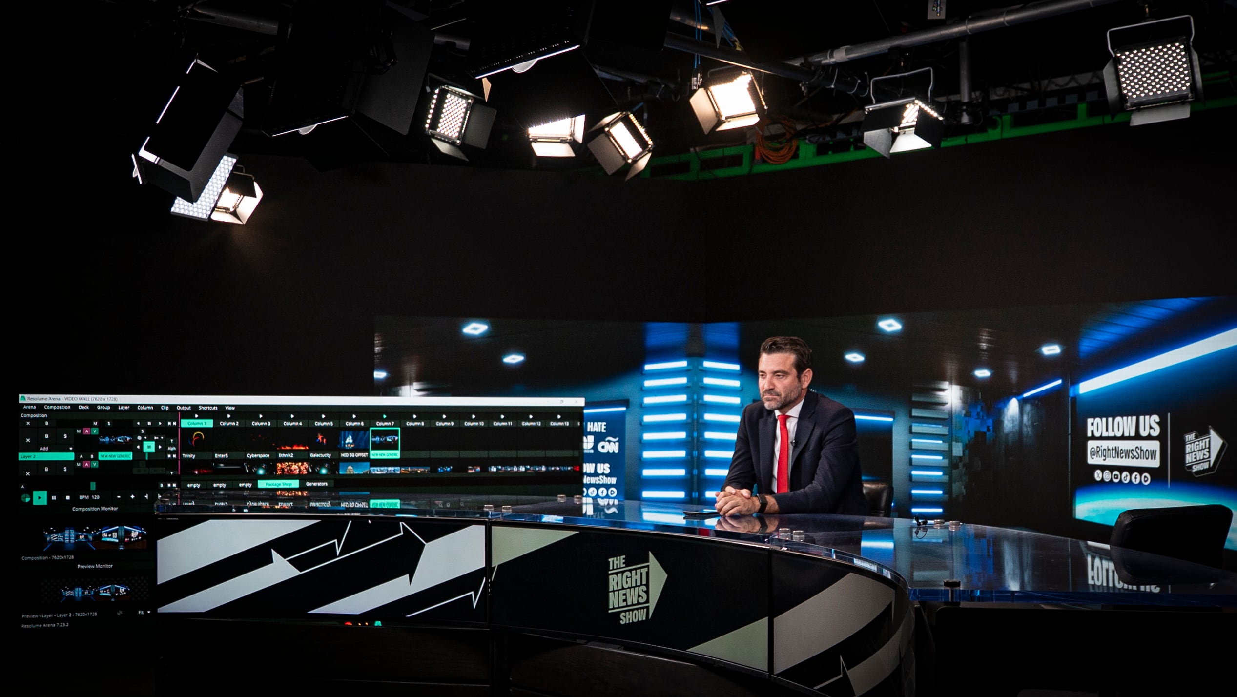 Javier Negre en el plató de 'The Right News Show' en Washington, el 21 de mayo de 2026.