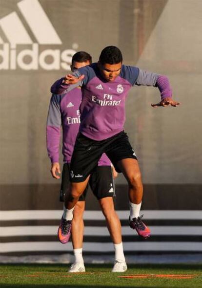 Casemiro no treino de terça-feira.